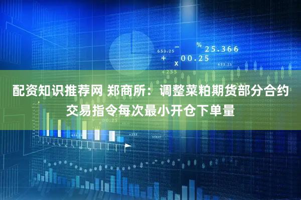 配资知识推荐网 郑商所：调整菜粕期货部分合约交易指令每次最小开仓下单量